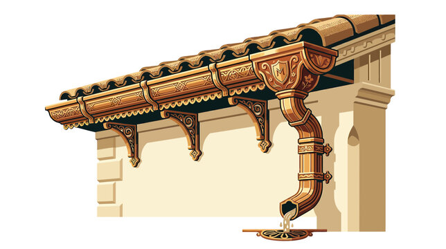 Decorative Gutter System on Tiled Roof