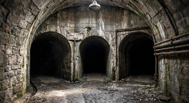 Dark and Creepy Abandoned Underground Stone Tunnels