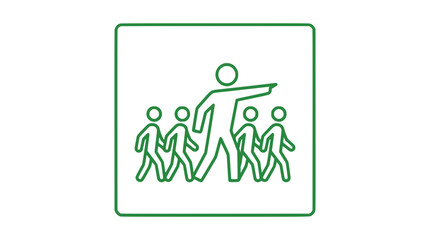 Fototapeta premium Leader Guiding Group, Teamwork Icon, Direction Symbol, Business Concept
