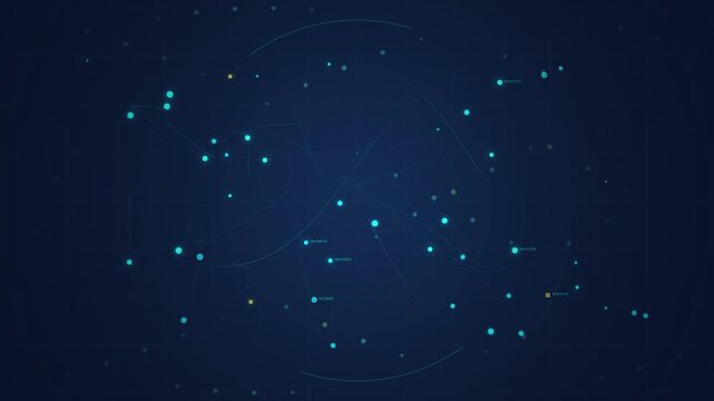 Abstract digital network grid with glowing data points and connecting lines, representing futuristic technology and information flow