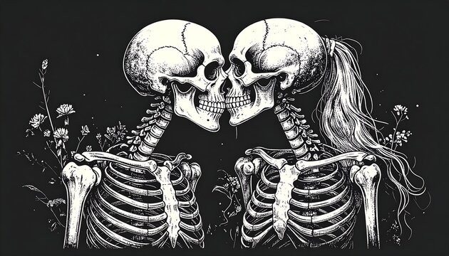 3D rendered skeletal system of human torso and skull.