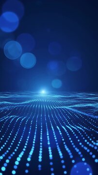 Blue Digital Particle Wave Abstract Background Generative AI
