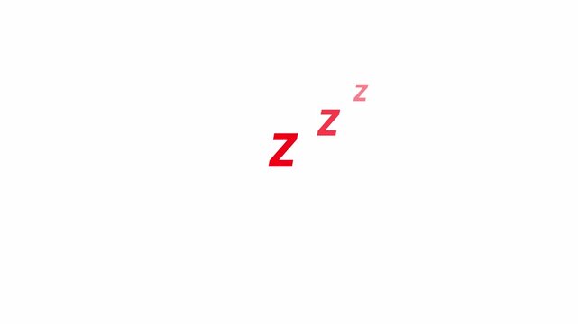 Animated zzz sleep symbol with an alpha channel, Sleep concept, Moving z letters animated user interface element on a transparent background