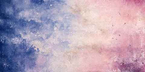 Fototapeta premium Abstract Watercolor Texture Background with Blue and Pink Gradient and Grungy Paint Splatters