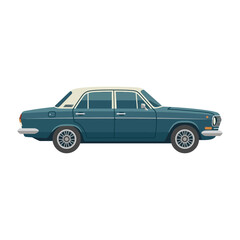 Fototapeta premium Vintage Teal Sedan Car - Retro Automobile, Classic Vehicle