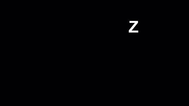 Animated zzz sleep symbol with an alpha channel, Sleep concept, Moving z letters animated user interface element on a transparent background