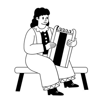 Sketchy style illustration depicting unique kantele music 