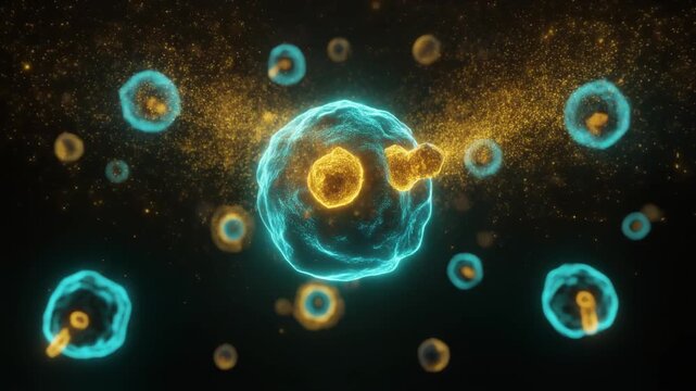 T Cells Attacking Cancer Cell, Cancer Immunotherapy Concept