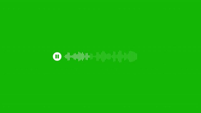 Voice Message Audio Waveform Animation with Alpha Channel, Chat Voice Note Sound Bars Overlay on Transparent Background in 4K.