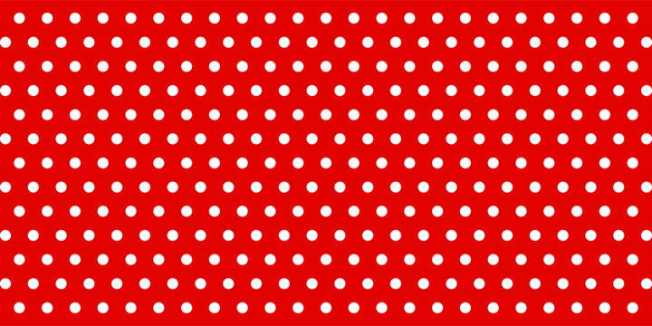 Vintage polka dots white and red pattern, colorful background - vector abstract background