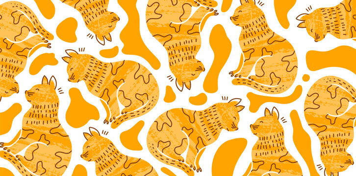 Cute fluffy cats pattern perfect for pet lover designs