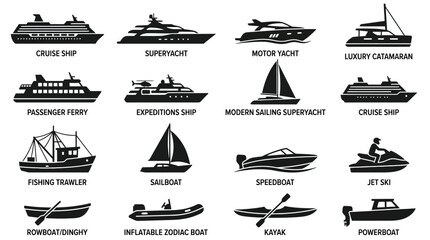 Collection of various boat and ship types. © Ira Project