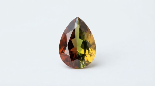 Elegant Pear Shaped Tricolor Andalusite Gemstone Featuring Vivid Earthy Tones and Intricate Faceting for Jewelry Design and Luxury Craftsmanship