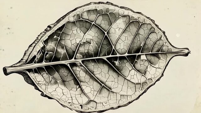 Detailed view of a single leaf.