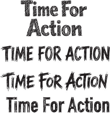 Time for Action Motivation Typography, Inspirational Quote Text Design, Motivational Vector Illustra