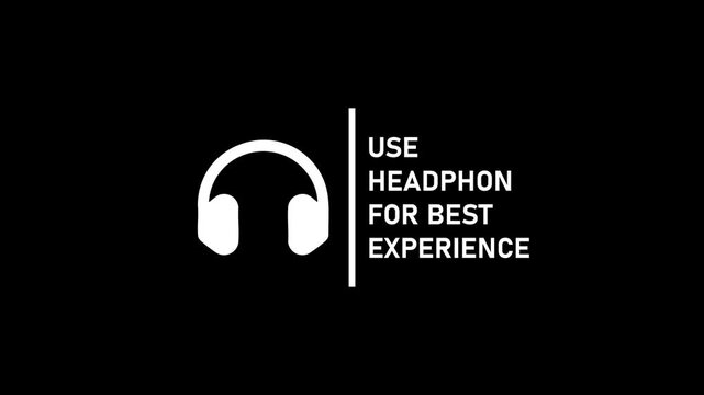 Use headphones for experience animated text overlay for audio and multimedia sound listening