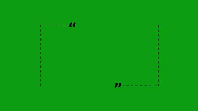 Minimalist quote box animation on green screen, text placeholder frame for social media chroma key