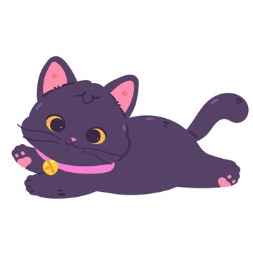 Cute Black Cat Illustration