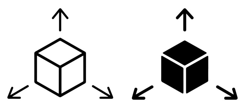 3d modeling outline icon collection