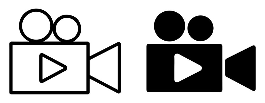 video camera outline icon bundle