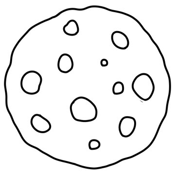 outline of a cartoon cookie illustration 