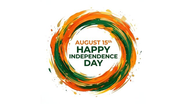 Independence day celebration. Happy August 15th greeting