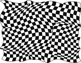 Obraz premium Waving Checkered Racing Flag, Abstract Vector Illustration with Dynamic Motorsport Finish Line Pattern Design