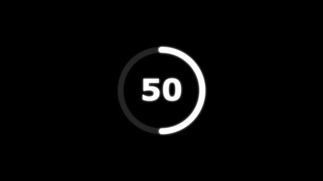 Animated abstract circle loading bar progressing from 0 to 100%, designed for processing and transfer concepts. High quality 4K video with alpha channel on black background.