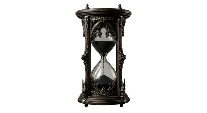 Dark gothic hourglass with black sand