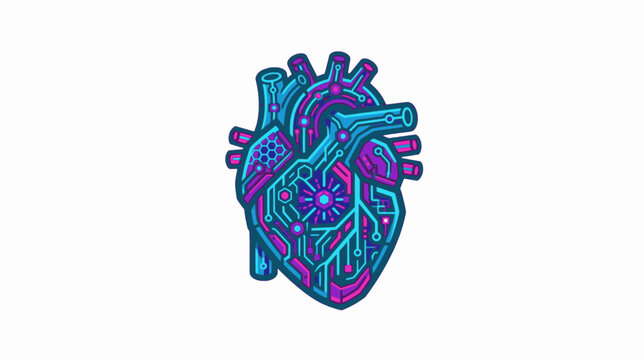 Minimalist Flat Digital Biology Genetic Engineering Medical Technology Icon, "Created with AI assistance and manually refined."