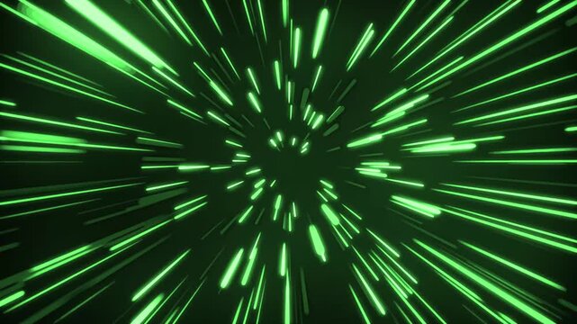 Neon hyperspace tunnel burst background animation, Neon light burst tunnel streaks radiating from center animation