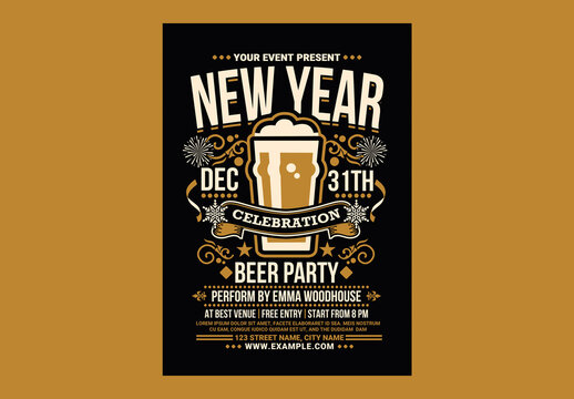 New Year Celebration Beer Party