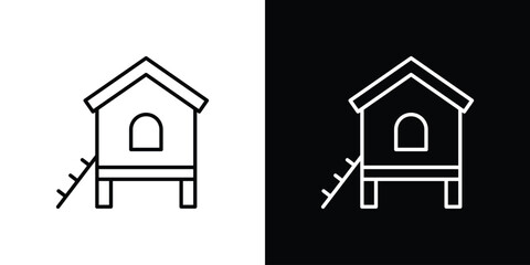 Chicken coop icon thin symbols pack. EPS10 © Shuvro