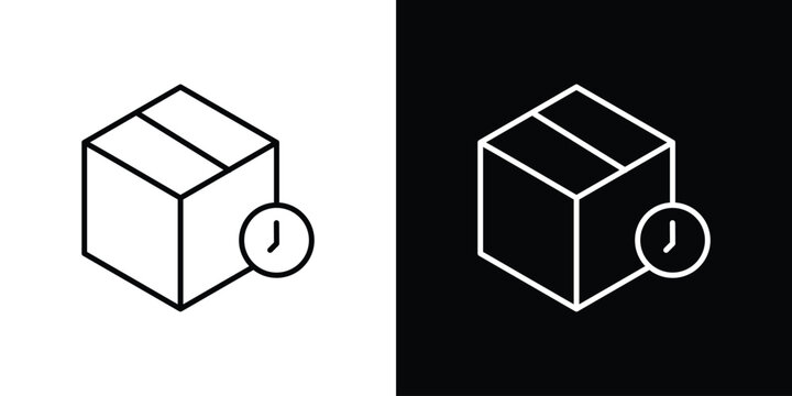 Delivery time icon thin symbols pack. EPS10