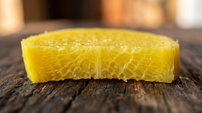 Fermented takuan radish slice, concept of crunchy traditional pickle