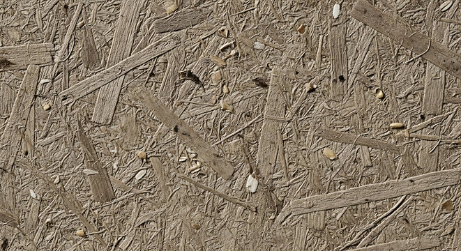 Industrial wood texture osb background pattern featuring compressed flakes of recycled timber