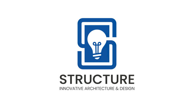 Abstract S shape with lightbulb inside, innovative design