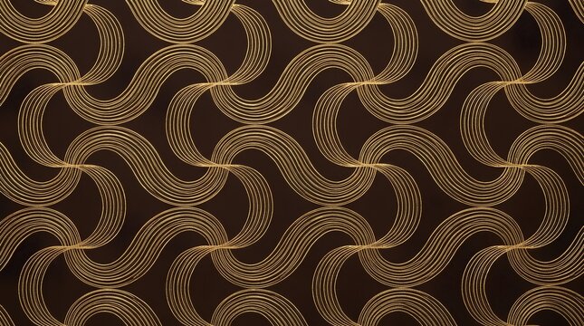 Luxury Gold Wave Wallpaper Texture Abstract Art Deco Interlocking Background
