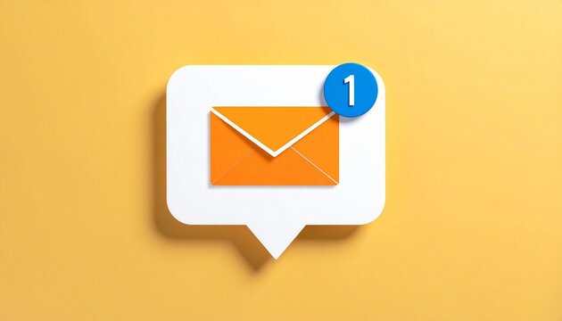 Chat bubble with envelope icon and new message notification
