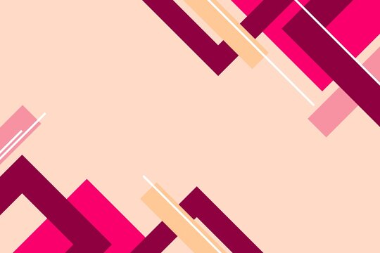 Beige and burgundy abstract geometric constructivist background with modern linear blocks