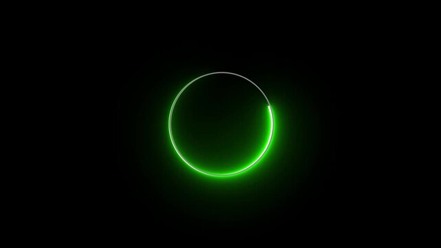 Cyan circle glow border concept on the transparent background. alpha channel, seamless loop, circular lens animation neon light. Motion graphics of border icon.4k video