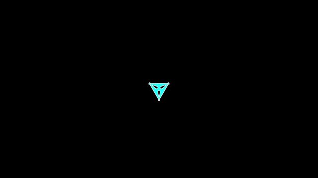 Extraterrestrial Alien Head Icon Animation Symbolizing Sci Fi Space Life and Futuristic Martian Humanoid Face on Black Background. 4k
