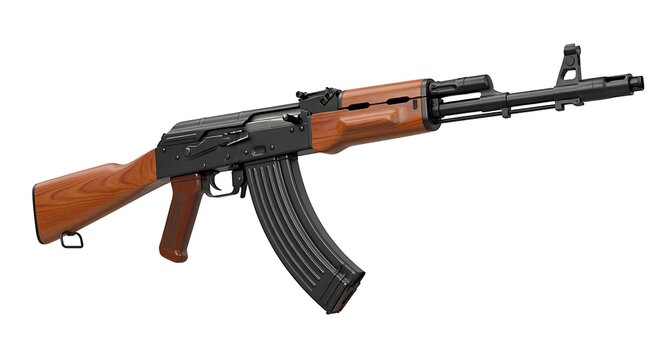 Rifle Ak47 Style Assault Weapon with Wooden Stock and Handguard