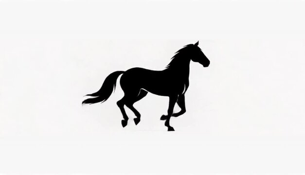 animated gif video of running horse silhouette