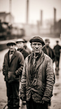 Industrial Worker Portrait in Vintage Factory &ndash; AI Generative