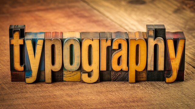 Typography word made from vintage wooden letterpress printing blocks