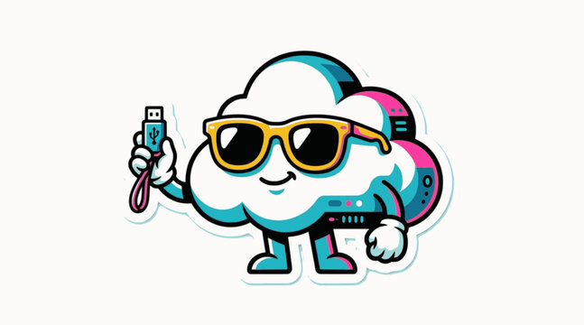Minimalist Flat Cel Shaded Database Mascot Server Technology Graphic Icon Asset, "Created with AI assistance and manually refined."