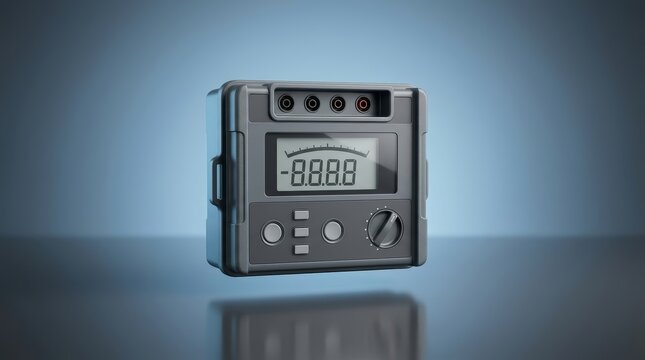 Megohmmeter 3D render, high resistance measurement instrument, insulation testing device, electrical diagnostic equipment, industrial metrology analyzer, engineering tester