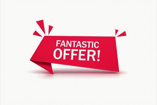 Fantastic offer banner with pink background and white text