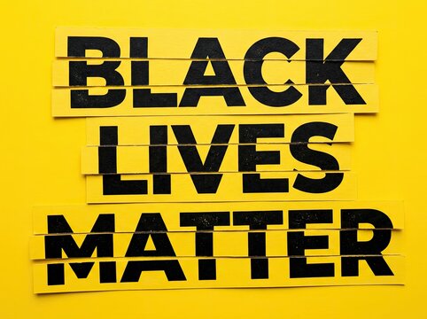 Puzzle Pieces spelling BLACK LIVES MATTER, Protest Message Concept
